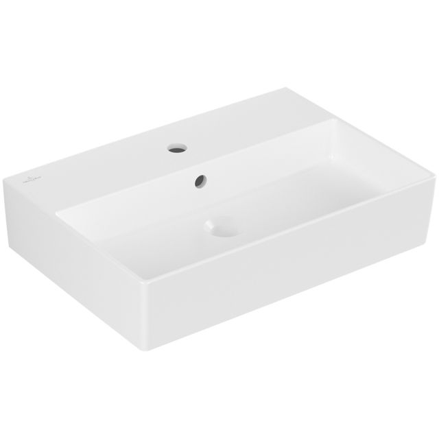 VILLEROY & BOCH - Waschbecken Memento 2.0 600x420mm re-eckig 1HL. m. ÜL. Stone White cplus
