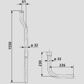 Sanitärtechnik Eisenberg - Sanit�rtechnik Eisenberg Spülrohr m.Bogen f.hochhängenden Spülkasten