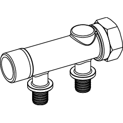 TECE SE - TECEflex Verteiler 2-fach Dim. 16x3/4 Rotguss