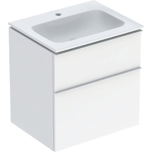 Geberit Vertriebs - iCon Set MWT m. US, 2 Schubl. 60x63x48cm, weiß hgl./Griff weiß matt