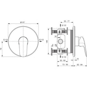 Ideal Standard - IS Brausearmatur UP Ceraflex 2027 Rosette 163x163mm Chrom