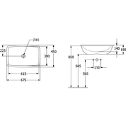 VILLEROY & BOCH - Einbauwaschbecken Loop&Friends 4A6600 675x450mm Rechteck m. ÜL. Weiß Alpin