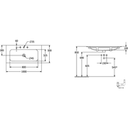 VILLEROY & BOCH - Schrankwaschtisch Finion 1000x500mm re-eckig 1HL. o. ÜL. Weiß Alpin cplus