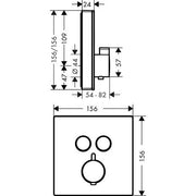 Hansgrohe - Thermostat Unterputz ShowerSelect Glas 2 Verbraucher weiß/chrom