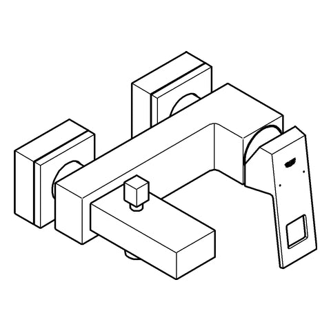 Grohe - EH-Wannenbatterie EUROCUBE 23140 Wandmontage eigensicher supersteel