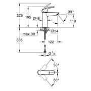 Grohe - EH-WT-Batterie Eurosmart 23324_3 M-Size glatter Körper matte black