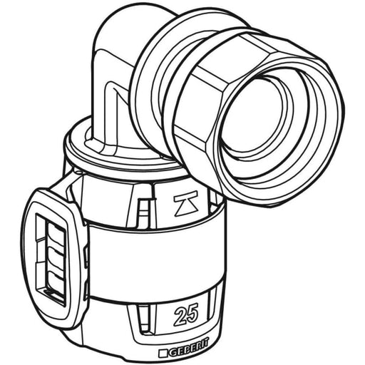 Geberit Vertriebs - FlowFit Übergangsbogen 90Gr mit Überwurfmutter, SiBr d20-G3/4