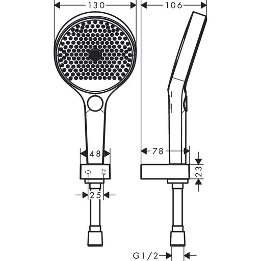 Hansgrohe - Brausenset RAINFINITY 130 3jet Porter mattweiß mit 1600mm Brauseschlauch