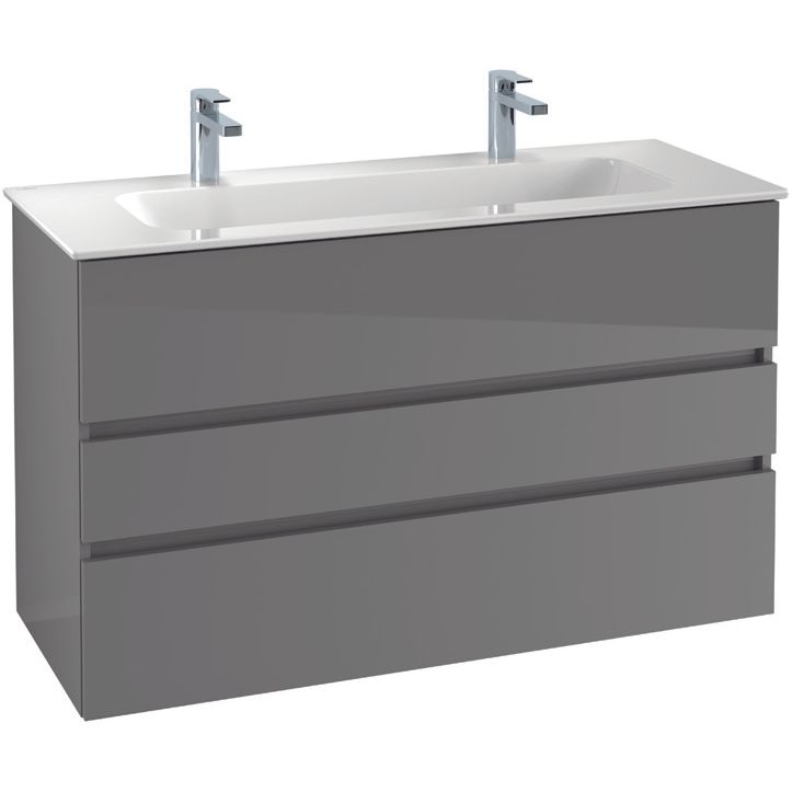 VILLEROY & BOCH - Möbelset 08 A18 Wascht. 1200mm 2HL WT-Unterschrank 3 Auszüge VS=White