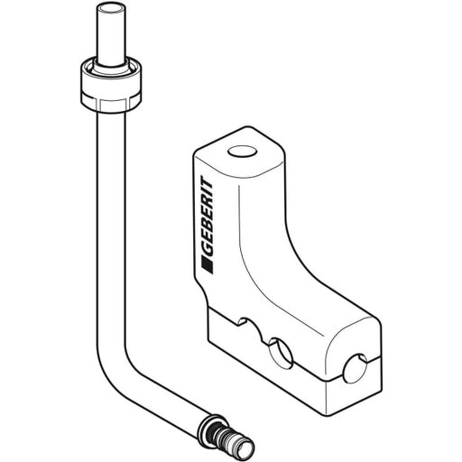 Geberit Vertriebs - Metallrohr-Anschlussbogen MEPLA 90Gr mit Anschlussverschraubung d16-15-L100