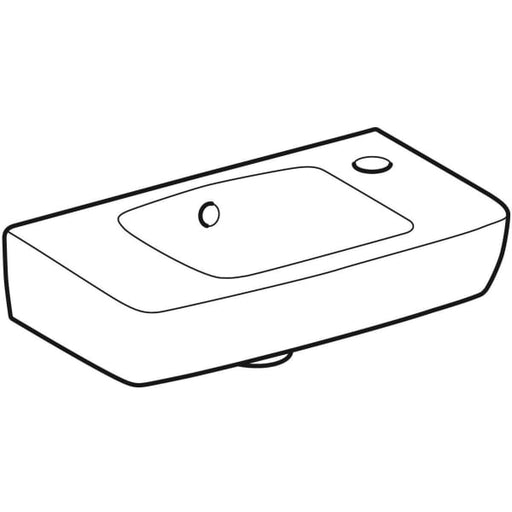 Geberit Vertriebs - RENOVA Compact HWB, verk.Ausld.,Ablg. 45x25cm, Hl.re, m.Ül., weiß, Tect, NEU