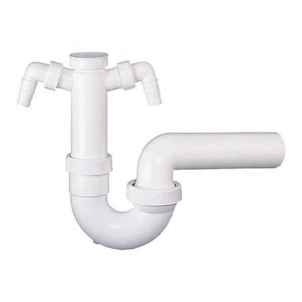 Dallmer - Röhren-Siphon 100/2, 1 1/2xDN40 m.2 WA-Anschlüssen