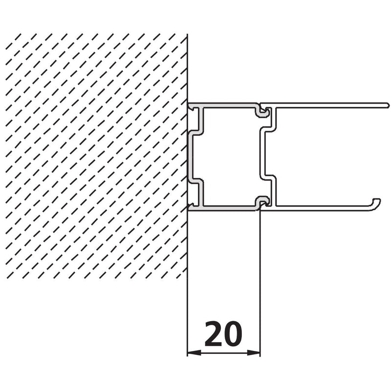 Kermi Duschdesign - Stockverbreit. NOVA 2000 SVSVE Höhe 1850 mm SIMG