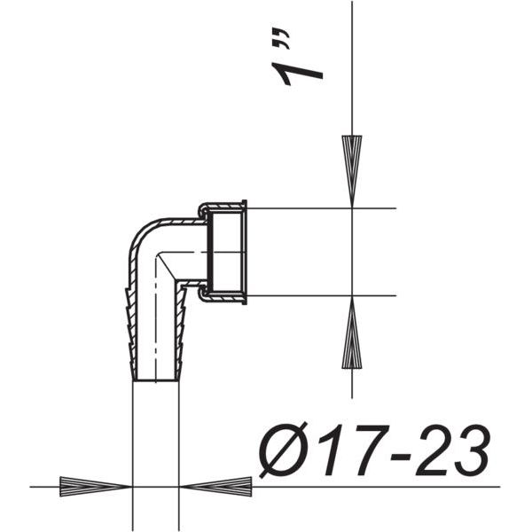 Dallmer - Winkelschlauchtülle 1 zu HL 400/405/406, grau