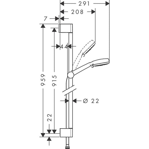 Hansgrohe - Brausenset Crometta100 Vario/Unica 900mm weiss/chrom