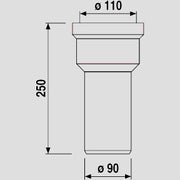 Sanitärtechnik Eisenberg - Sanit�rtechnik Eisenberg WC-Anschlussstutzen 250mm DN90 weiß