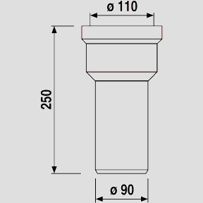 Sanitärtechnik Eisenberg - Sanit�rtechnik Eisenberg WC-Anschlussstutzen 250mm DN90 weiß