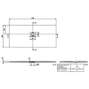 VILLEROY & BOCH - Duschwanne Squaro Infinity 1700x800x40mm re-eckig Grey