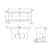 VILLEROY & BOCH - Badewanne Squaro Edge 12 1800x800x 496mm re-eckig m. Sys CE TP2 Weiß Alpin