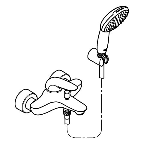 Grohe - EH-Wannenbatt. Eurostyle 25286_3 mit Wandhalterset Hebel geschl. chrom