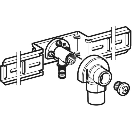 Geberit Vertriebs - Mepla Anschlusswinkel 90Gr vormont. schallgedämmt einfach Rg d20-Rp1/2