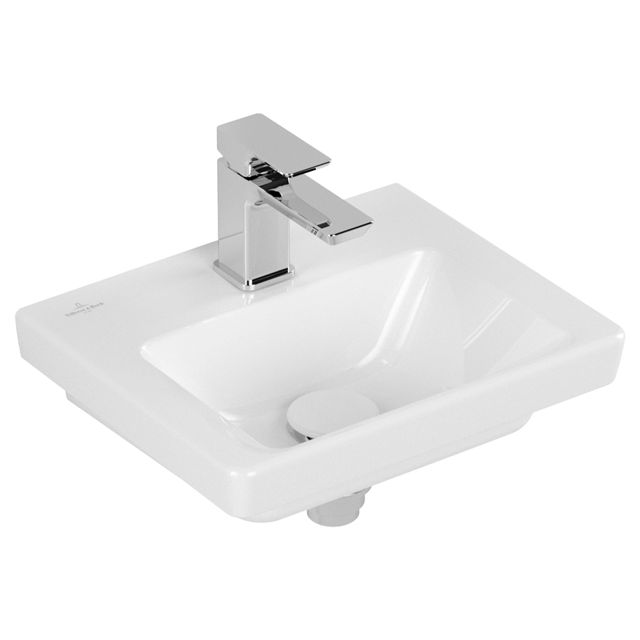 VILLEROY & BOCH - Handwaschbecken Subway 3.0 370x305mm re-eckig 1HL. o. ÜL. Weiß Alpin cplus