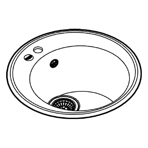 Grohe - Kompositspüle K200 31656 1 Becken rund Durchmesser 510 mm granit schwarz