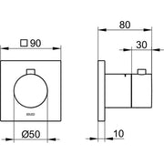 KEUCO - THM IXMO 59553, eckig, verchromt