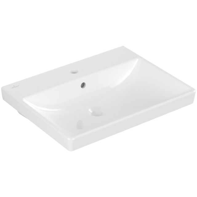 VILLEROY & BOCH - WT AVENTO 4158 600x470mm 3-Loch Arm mittl HL durchgest Überl Eckig WeißAlpin