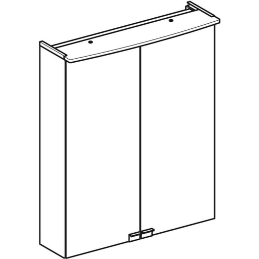 Geberit Vertriebs - Spiegelschrank OPTION Basic m. Beleuchtung, zwei Türen, 55x67,5x14cm