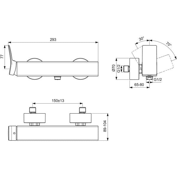 Ideal Standard - Brausearmatur AP CONCA, Chrom