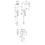 SCHELL - WT-Arm. CELIS E2 HD-K, Elektron. Kaltwasser, Steckernetzteil, chrom