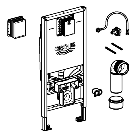 Grohe - WC-Element RAPID SLX 39865 BH: 1,13m mit Spülstromdrossel/Klemmdose