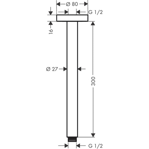 Hansgrohe - Deckenanschluss S DN15 300mm PGO
