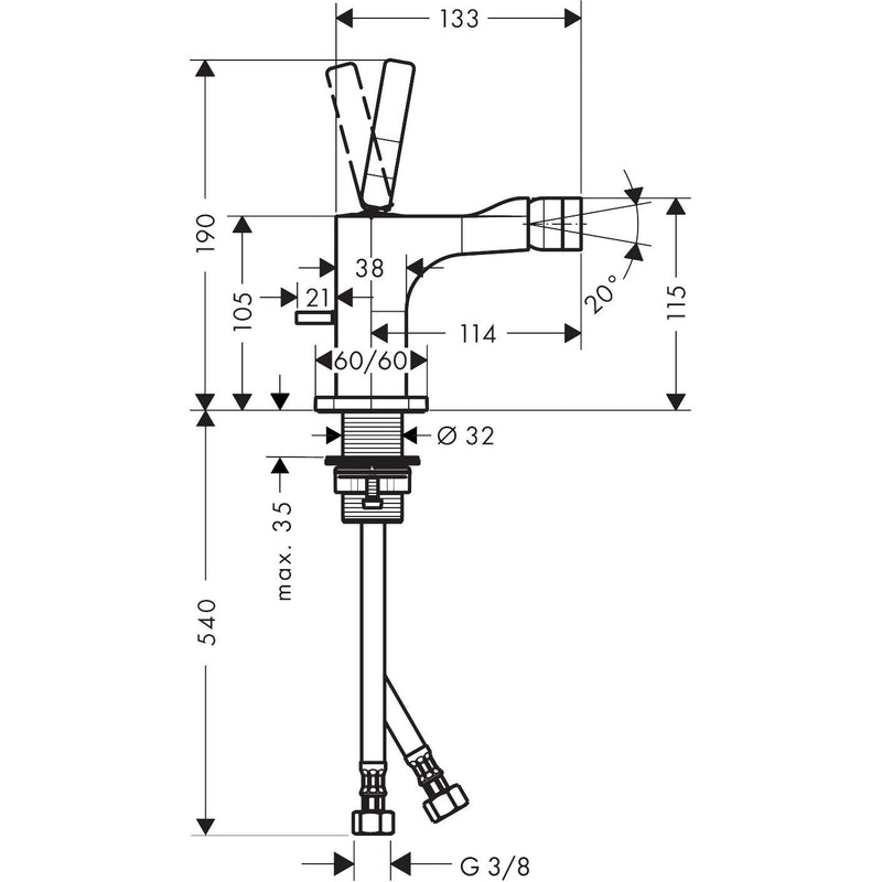 Hansgrohe - Bidetmischer Axor Citterio E mattschwarz
