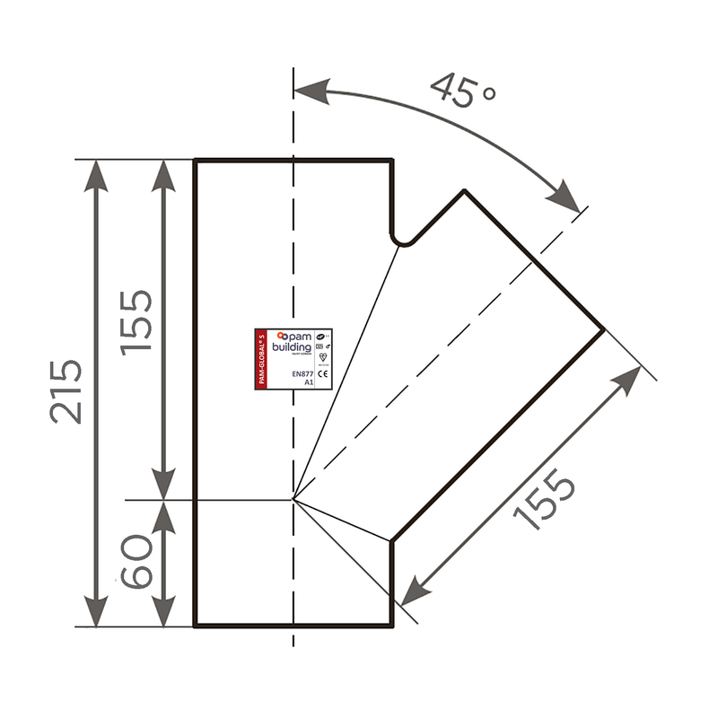 Fornatis - Abzweig DN 80x80 45 Grad