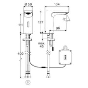 SCHELL - WT-Arm. CELIS E2 HD-M, Elektron. Mischwasser, Batteriebetrieb, chrom