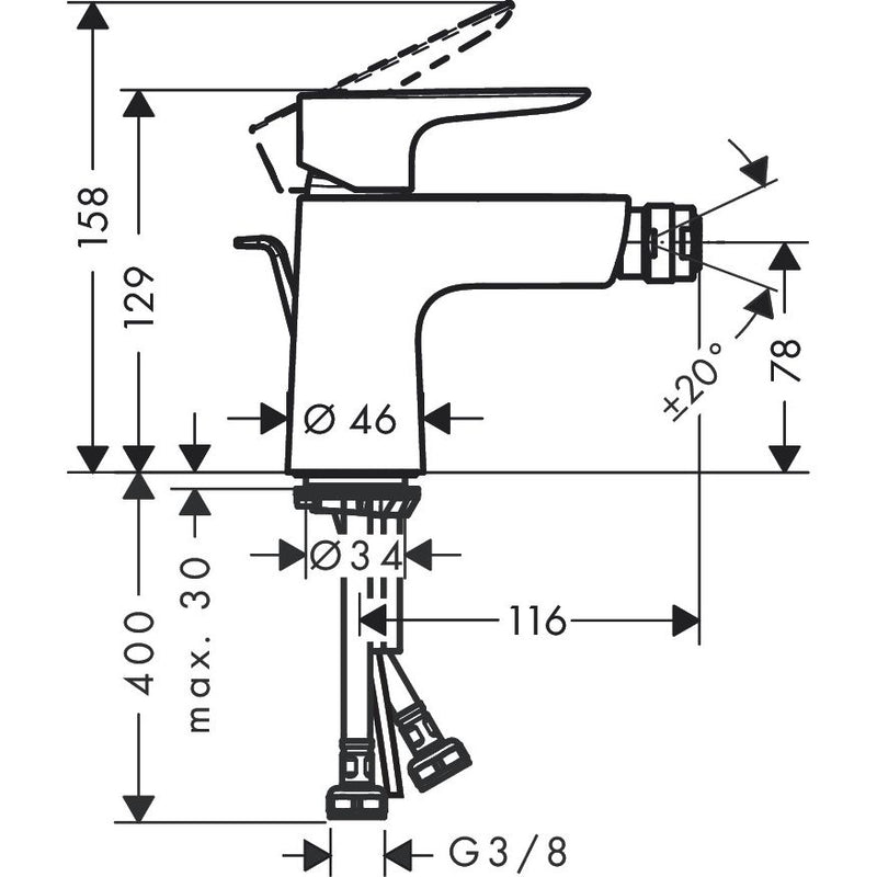 Hansgrohe - Bidetmischer TALIS E PGO