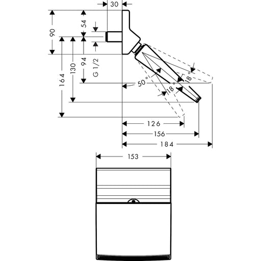 Hansgrohe - Kopfbrause RAINDANCE Rainfall 150 Stream 1/2 26443000 chrom