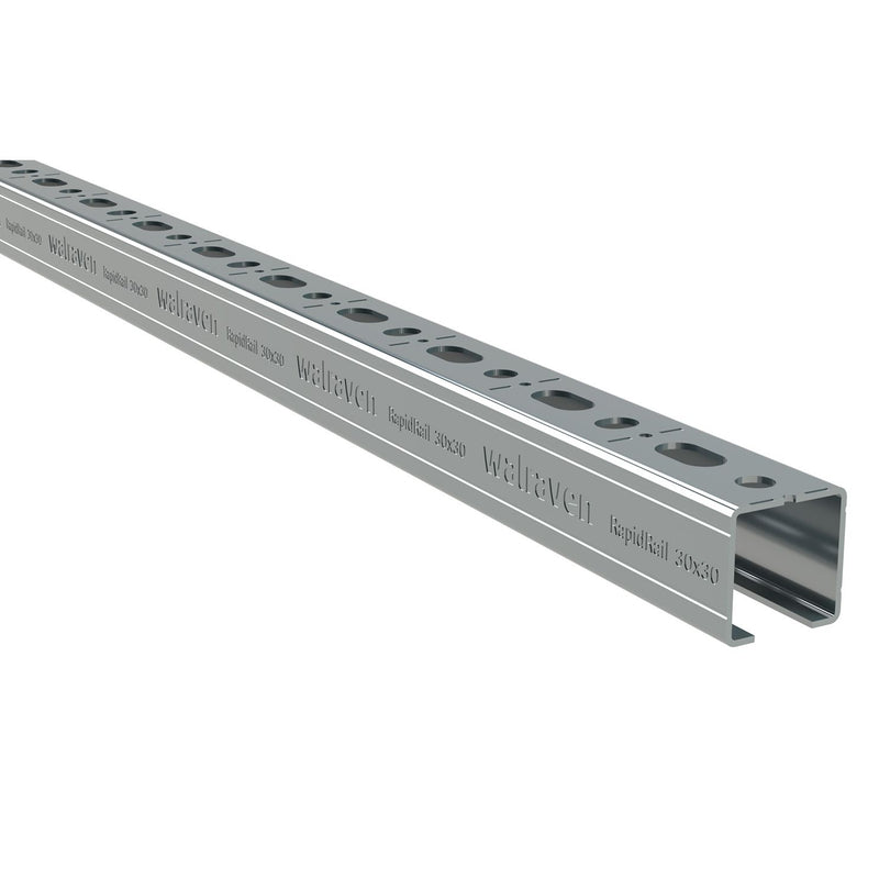 Walraven - Montageschiene RapidRail 30x30mm 2m C-Profil sv mit Schnittmarkierungen