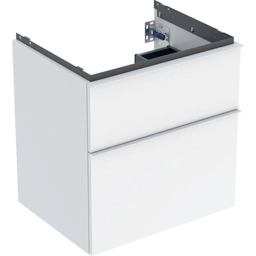 Geberit Vertriebs - iCon Unterschrank für WT, 2 Schubl. 59,2x61,5x47,6cm, weiß hgl./Gr.weiß matt