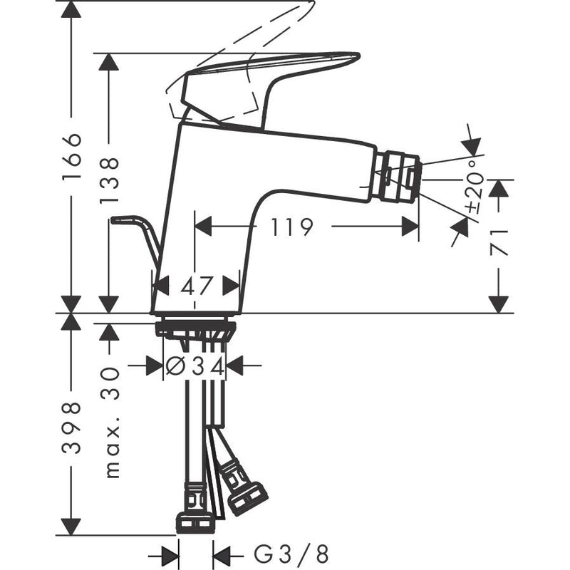 Hansgrohe - Bidetmischer 70 Logis mattschwarz