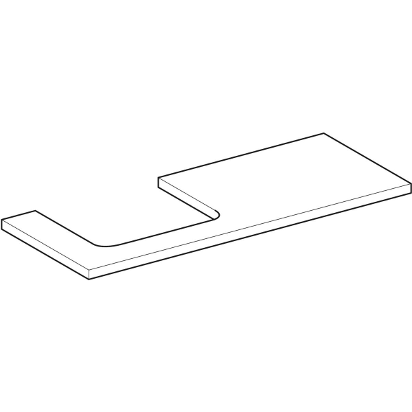 Geberit Vertriebs - ONE WT-Platte, Ausschnitt li, für AWT 120x3x47cm, Eiche
