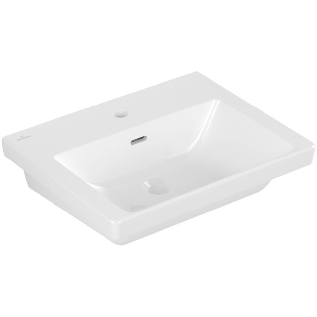 VILLEROY & BOCH - Waschbecken Subway 3.0 55 550x440mm re-eckig 1HL. m. ÜL. Weiß Alpin cplus