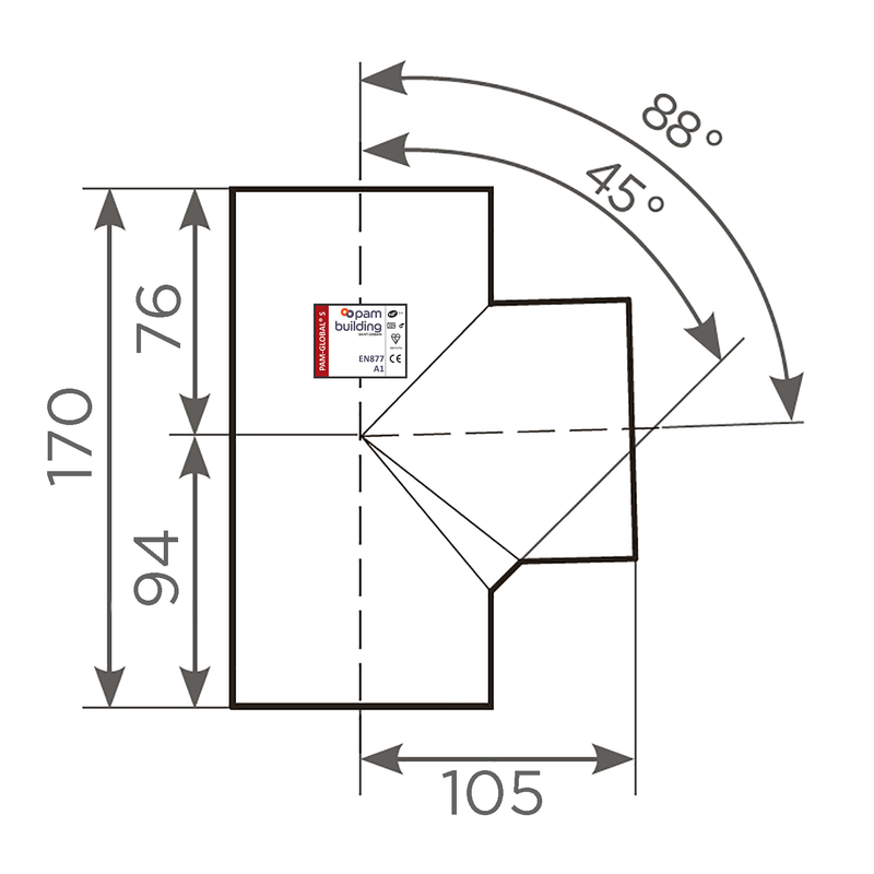 Fornatis - Abzweig DN 100x50 88 Grad