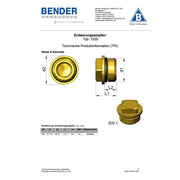 Bender Armaturen - Entleerungsstopfen Typ 1225 DN8