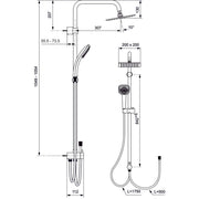 Ideal Standard - Duschsystem IDEALRAIN CUBE A5862 Kombination mit AP Armatur chrom