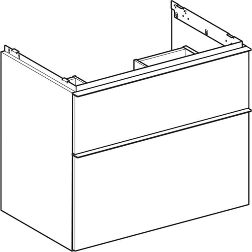 Geberit Vertriebs - iCon Unterschrank für WT, 2 Schubl. 74x61,5x47,6cm, weiß hgl./Gr. chrom