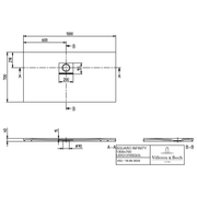VILLEROY & BOCH - Duschwanne Squaro Infinity 1300x700x40mm re-eckig EB:li Grey
