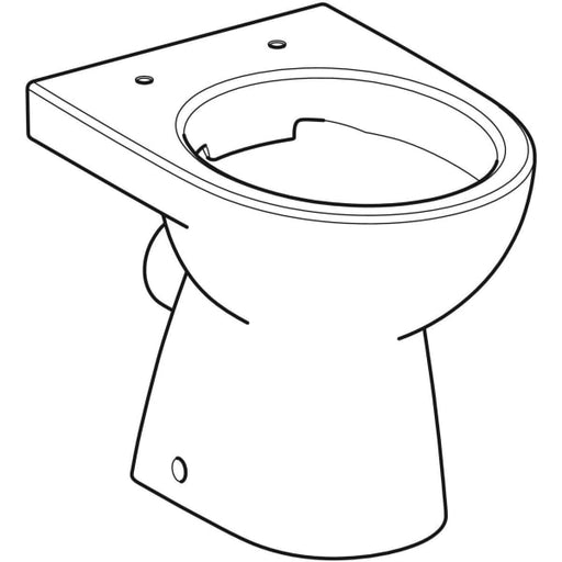 Geberit Vertriebs - Stand-WC RENOVA Tiefspüler, Abg.horiz teilgeschl. Form, Rimfree, manhatten